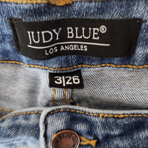 Judy Blue Womens Medium Wash Mid Rise Destructed Hem Slim Fit Jeans |3/26| - Picture 10 of 11